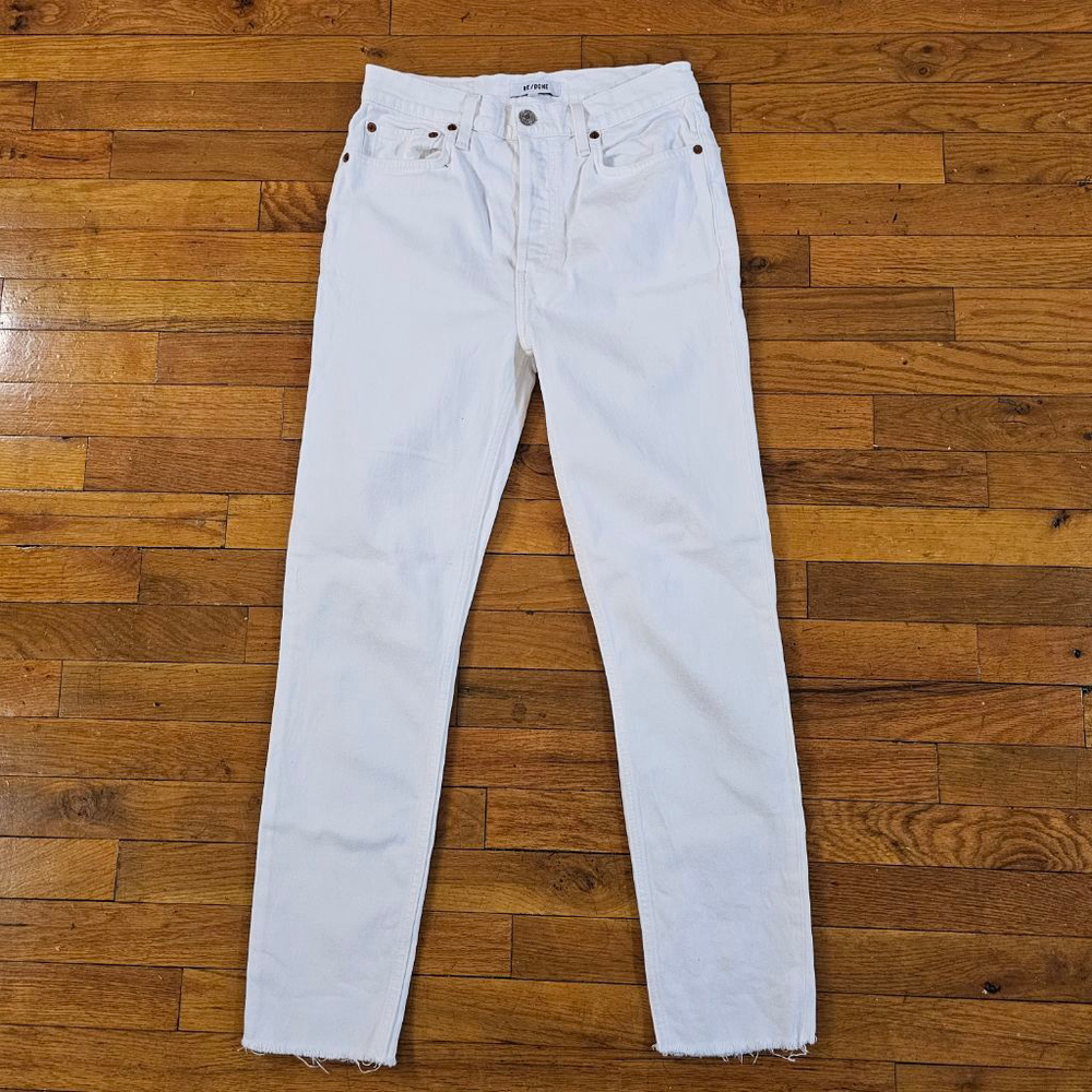 RE/DONE 90s High Rise Ankle Crop Jeans White Size 27